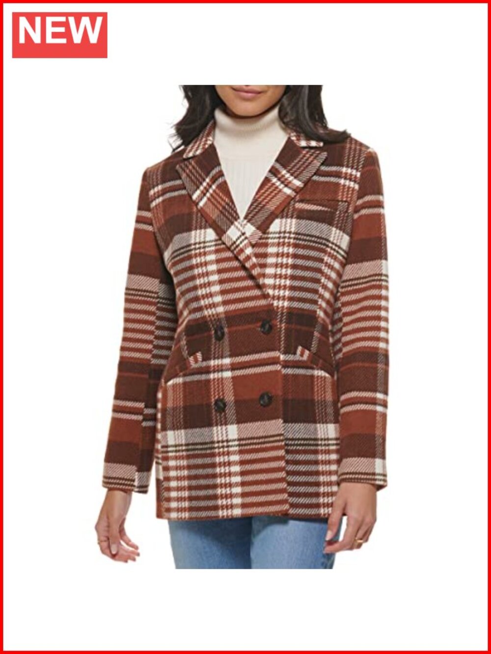 Women's Wool Blend Double Breasted Blazer